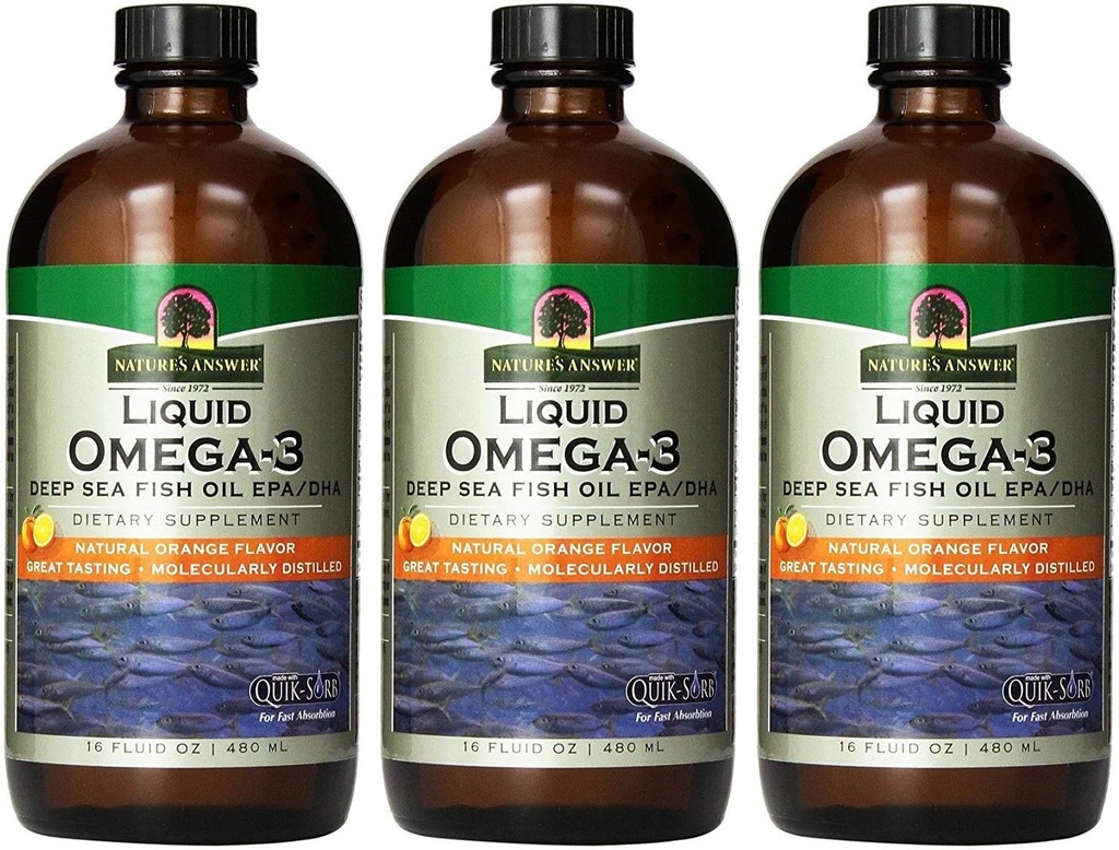 (3 Pack) - Nature Jawaban - Omega 3 Liquid 124; 480ml 124; 3 PRACK BUNDLE