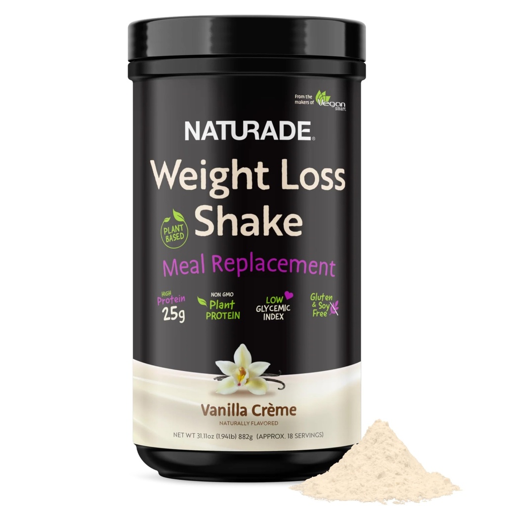 Ikhtirade Wheight Loss Shake Meal Replacement, 18 Servis - 25g Plant - berbasis Protein, CLA, Fiber & 18 Vitamin dan Mineral Designed ke Curb Crauds and Boost Daily Nutrition - Vanilla Creme