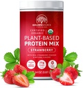 Strawberry - Tanaman berdasarkan Powder Protein, Protein Mix, Powder Protein dengan Vitamin & Minemins, 20g Protein, & Lengkap Amino Accid Profile, Poder Protein Vegan