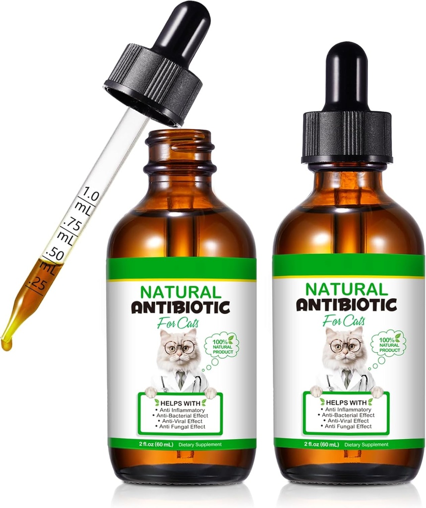 Antibiotik Cat, Antibiotik untuk Kucing, Pendukung Multivitamin Herbal Natural 60ml- 2pcs