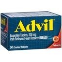Advil Pain Reliever and Fever Reducer, Ibuprofen 200mg for Pain Relief - 50 tablet berlapis