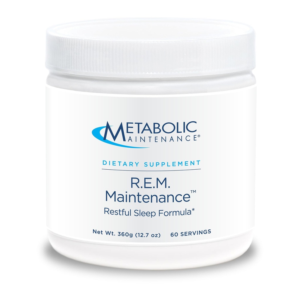 Metabolic Maintenance R.E.M. Maintenance Powder - Natural Relaxation Support with Magnesium, Melonatin, 5-HTP + Potnations - Easy Dind- in, No Fillers (366g / 60 Servings)