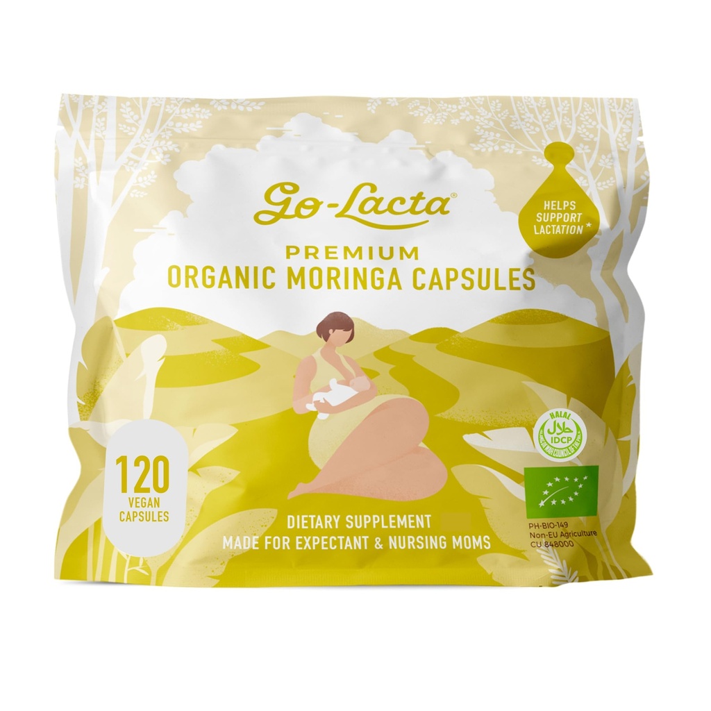 Go- Lacta ® 100% Katup Moringa Morsules untuk Ibu Breasting, 120 Kapsul