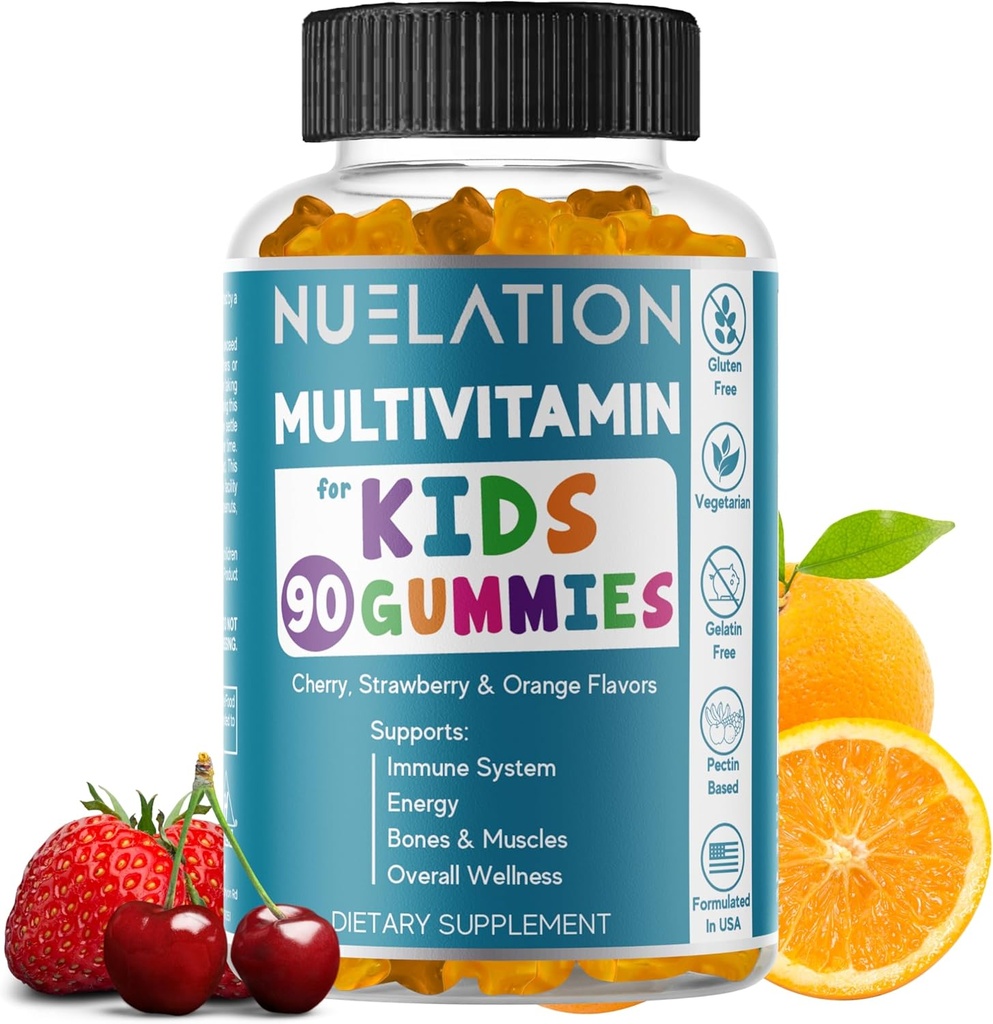 Gummy Vitamin untuk Anak-anak yang Suplai Hari 45 - Vegetarian, Gluten Bebas, Gelatin Bebas, Multivitamin Gummies untuk Anak-anak untuk Mendukung Sistem Ketahanan & Overall Wellness
