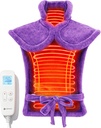 CooCoCo Back Heating Pads for Women Grandma, FSA Elightly Heat Pad for Back Pain Relief, Cute Heat Pad with 6 Heat Levels, Christmas Gifts for Mom Istri Nenek-nya, ETL Disertifikasi, Purple