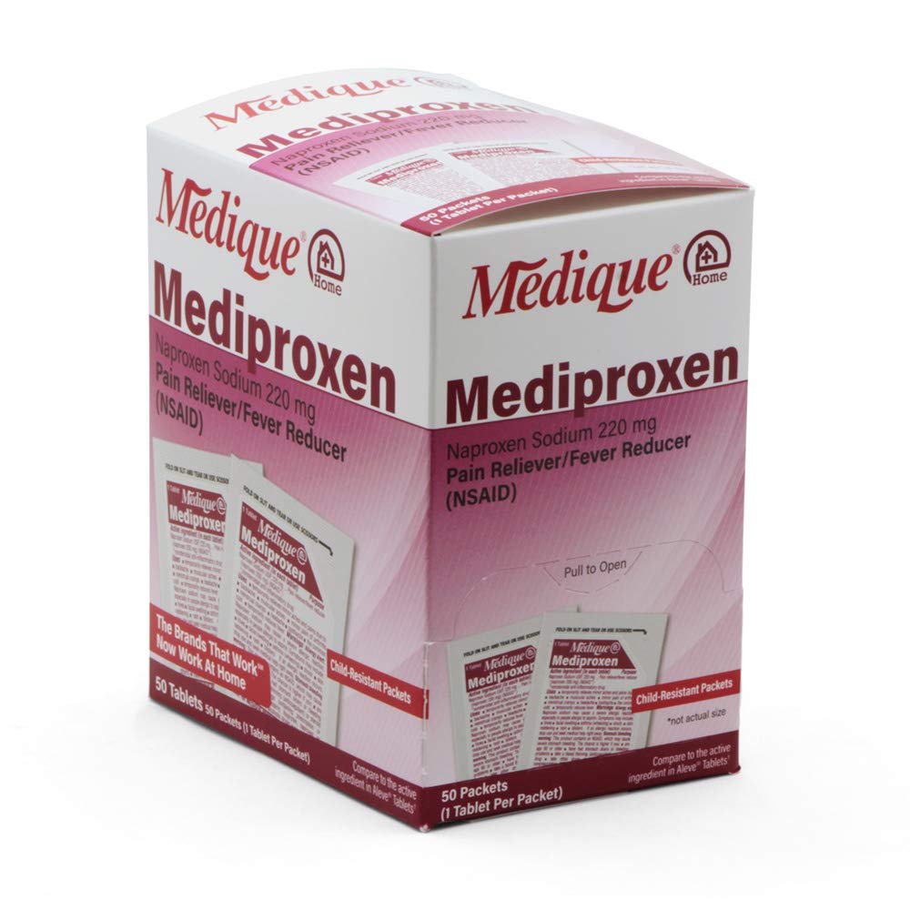Medique @ Home Mediproxen Compare Aktif Ingrediens untuk Aleve 50 x 1 (Child Resistant Packaging), White (73750)