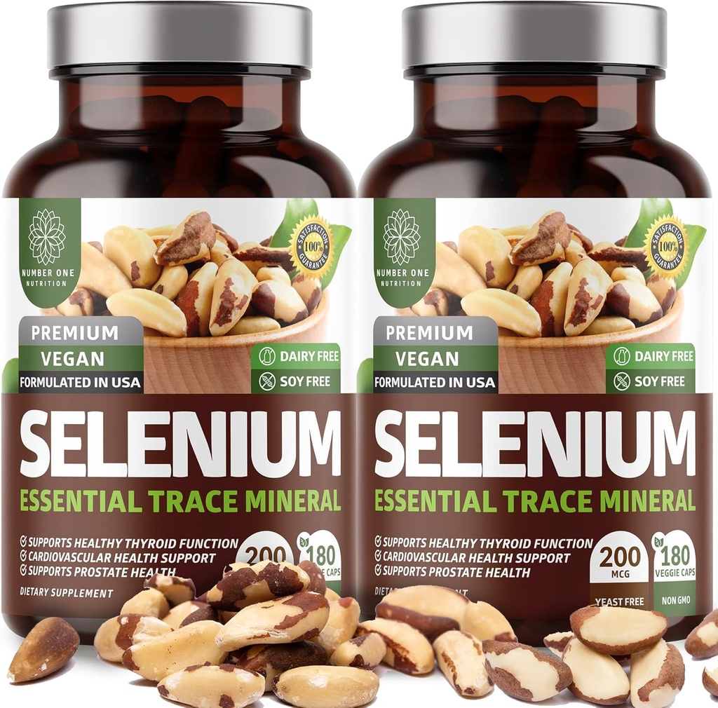 2-Pack N1N Premium Pure Selenium [Max Absorpsi, 200MCG] untuk mendukung Imunitas, Jantung dan Prostate Kesehatan, 360 Veg Caps