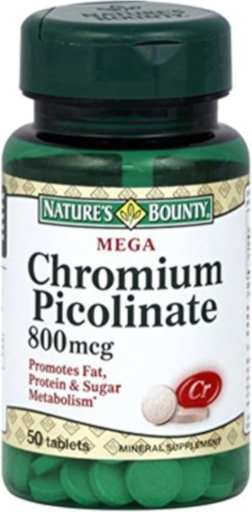 Nature 's Bounty Mega Chromium Picolinate 800 mcg tablet 50 ea (Paket 2)