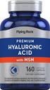 Piping Rock Hyaluronic Acid Supplemen 124; 100mg 124; 160 Capsules 12.4; dengan MSM untuk Perempuan dan Pria 124; Non-GMO, Gluten Bebas