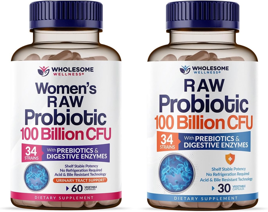 Whyesome Wellness 100 Milyar CFUs dengan Preglanic dan Organic Progories 100 Milyar CFU untuk Pria dan Perempuan Bundle