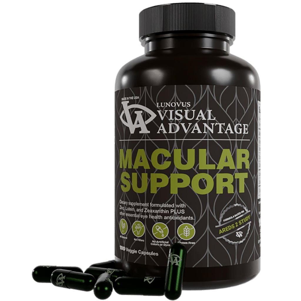 Dukungan Macalar Formula for Eye Health - 180 Count - Berdasarkan AREDS 2 Studi - for Age Related Macalar Eye Health (AMD) - Eye Vitamin