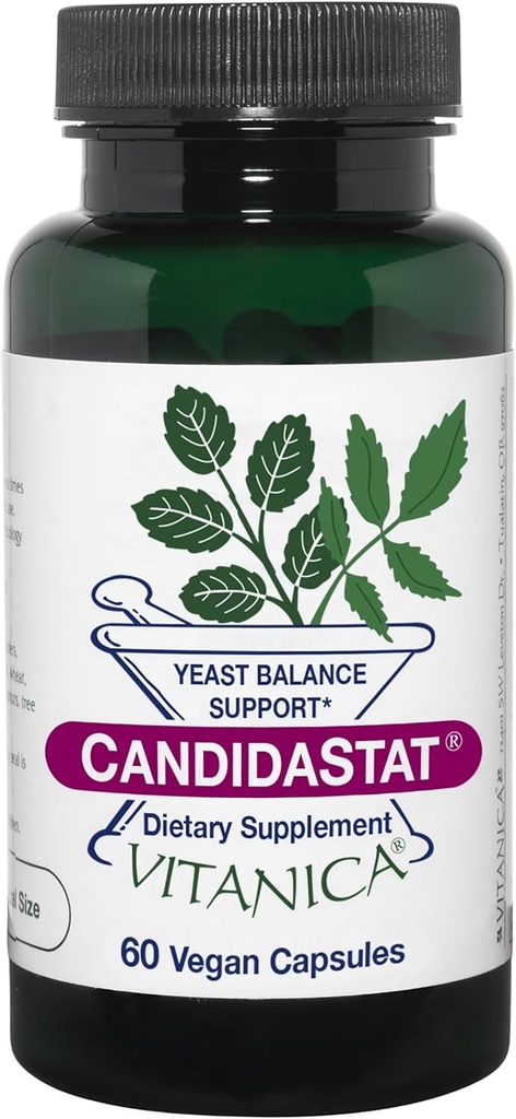 Vitaica Candidastat, Balanced Dukung, Vegan, 60 Capsules