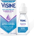 Relief mata kering Visine Lelah Mata Lubricant Mata Drops, Moisturizing & Soo Sterile Drops untuk Iroted, Kering & Capek Mata Karena Irritation Waktu Layar, Polyethylene Glycol, 0.5 Flz