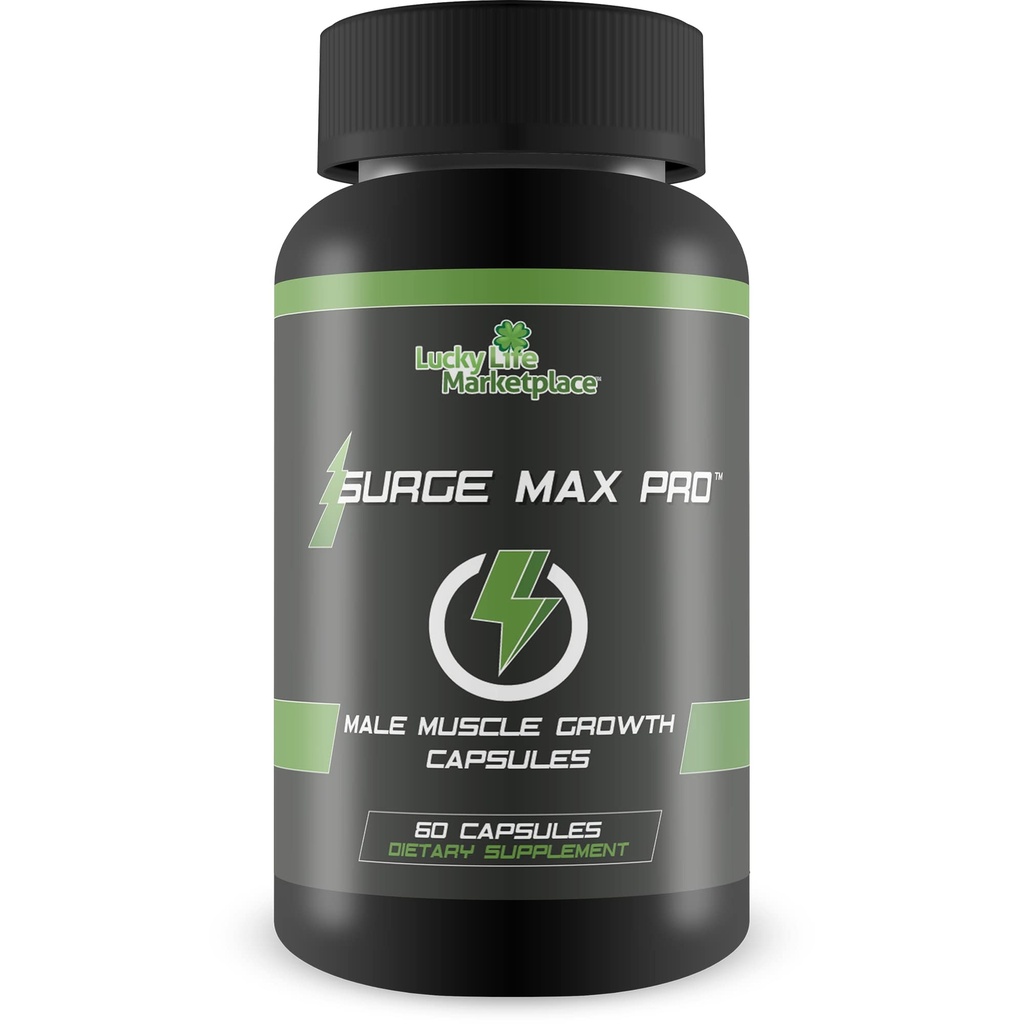 Surge Max Pro - Muscle Growth Formula - Enhance Power, Power, Stamina, & Energy - Explosive Muscle Pump - Big Gains - Aid Oksigen & Nutrient Delivery untuk Muscles - L-Arginine - Bangun Massa Muscle