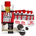 Lean Body Ready-To-Drink Cookies and Cream Protein Shake, 40g Protein, Whey Blend, 0 Sugar, Gluten No, 22 Vitamin & Mineces, (Recyclable Carton & Lid - Pack of 12) LABRADA, 17 Fl Oz (Paket 12)