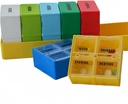 Besar Kasus Pil KB Weekly, 7-Day Case Comment, Pill Organizer 4 Kali Harian, Kontainer Pill Hari 4, Kompartemen Aman, 7.8 x 2.3 x 2.3 in, Kuning