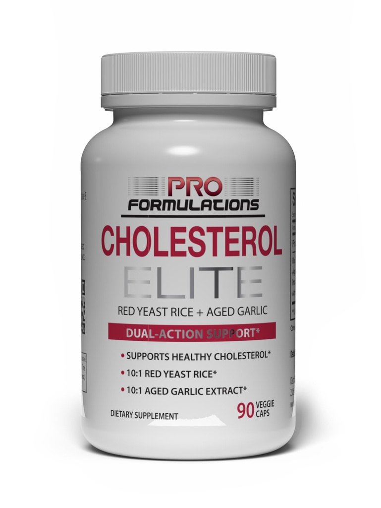 Pro Formulations MD Cholesterol Elite - Dual Action Cholesterol Dukungan - 90 Vevgie caps - Dibebankan oleh Red Yeast Rice & Aged Garlic Extract - diakhiri dengan Inositol & Artichoke Extract