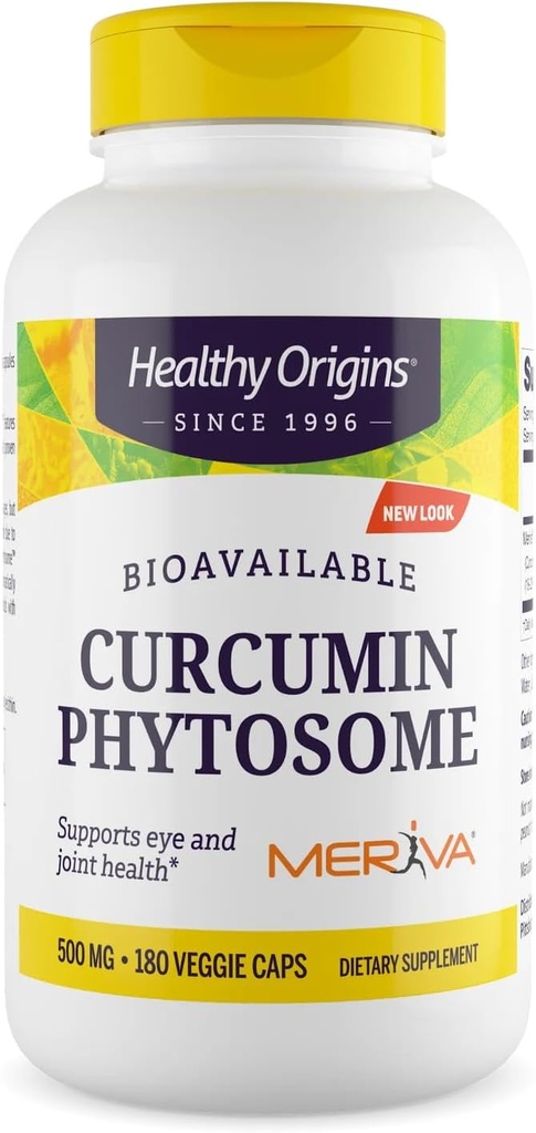 Origins Healthy Curcumin Phytosome (Featuring Meriva SF) 500 mg, Supports Health in Joints & Eyes, Non-GMO, Vegan, 180 Vevgie Capsules