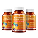 1 Tubuh Vitamin B Kompleks 3 Pack - Biovailable B Vitamin dengan 5- MTHF Folate, B1, B2, B5, B6, Metil B12, Niotin & Biotin - Non-GMO, Vegan, Dibuat di Amerika Serikat