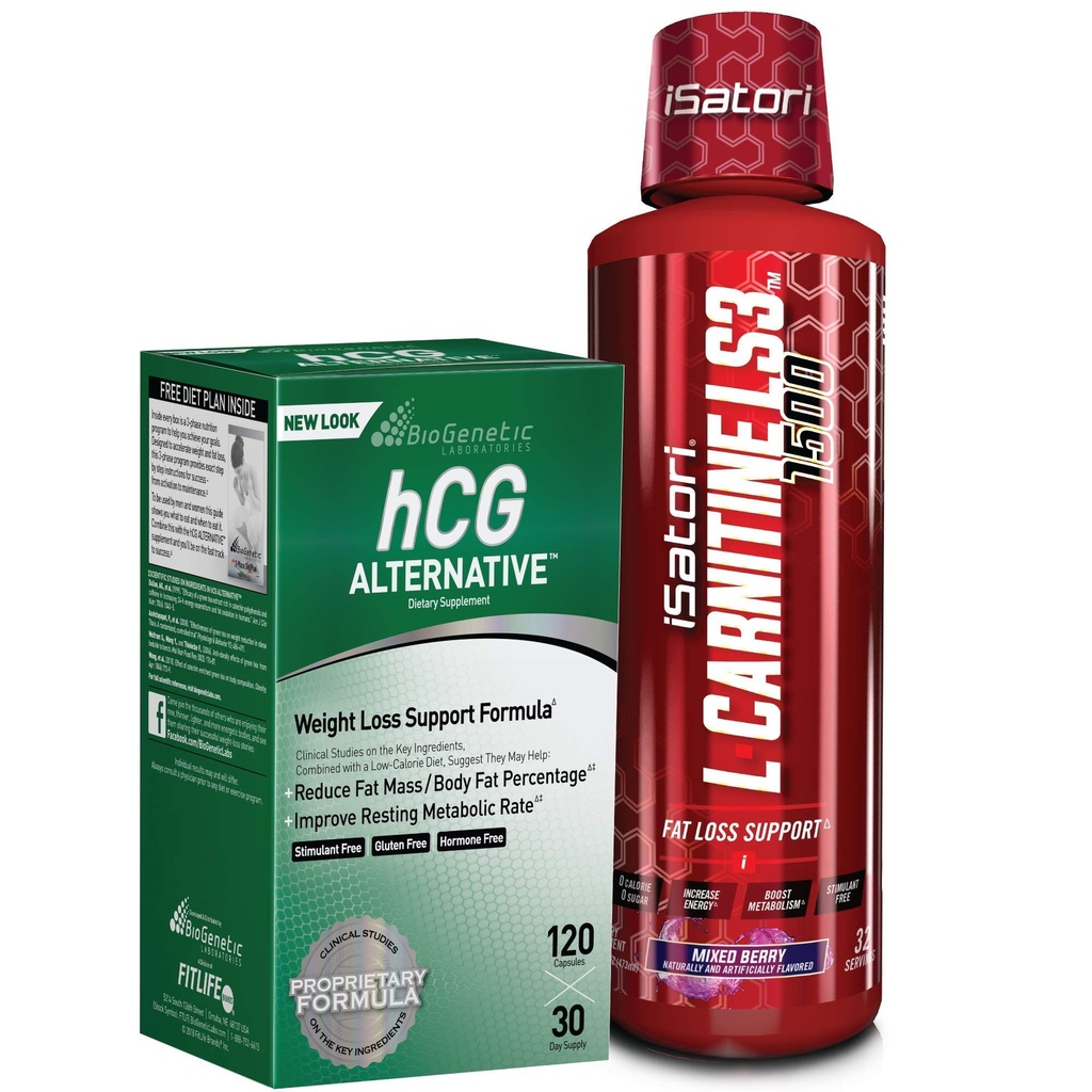 iSatori L- Carnitine LS3 mixed Berry 1500mg (32 Servings) & BioGenetic Labs