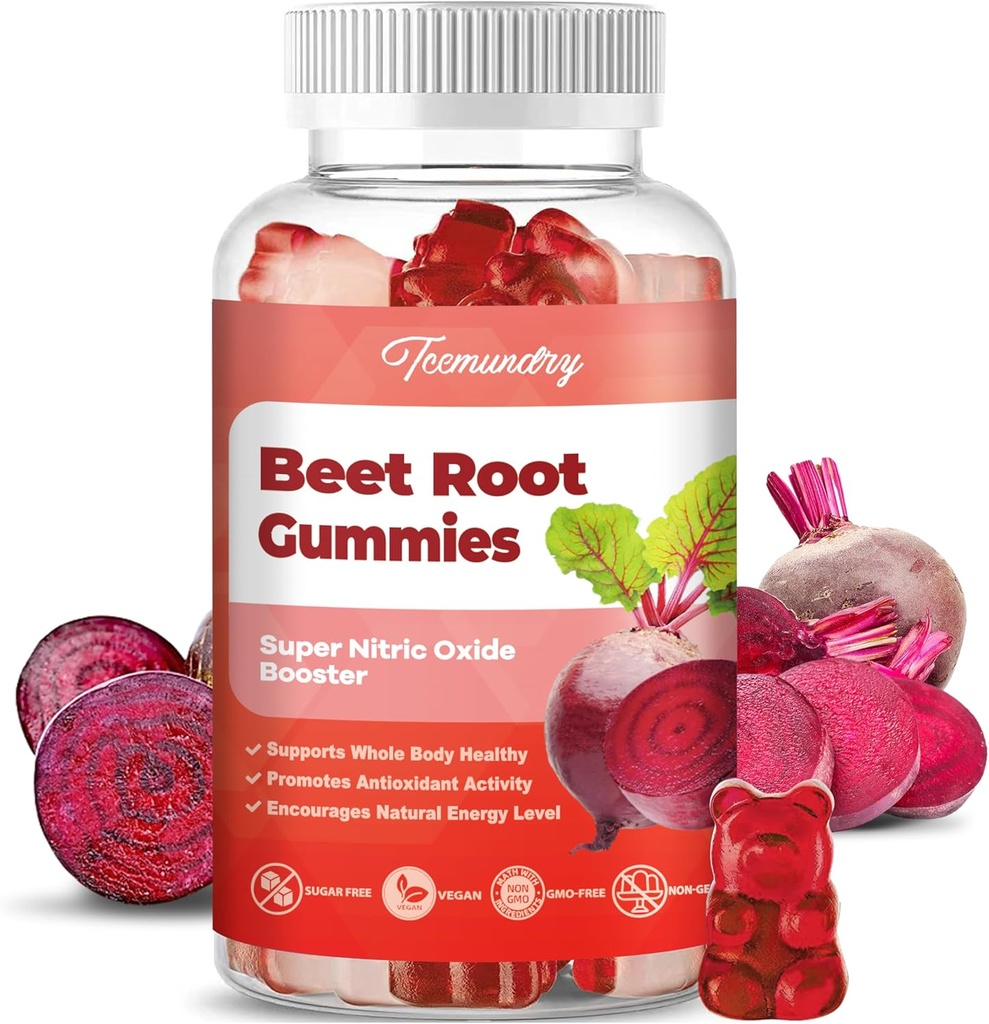 Sugar Free Beet Root Gummies - Support Energy & Whole Body Health - 1500mg Beet Root Gummies for Women (60 Count)