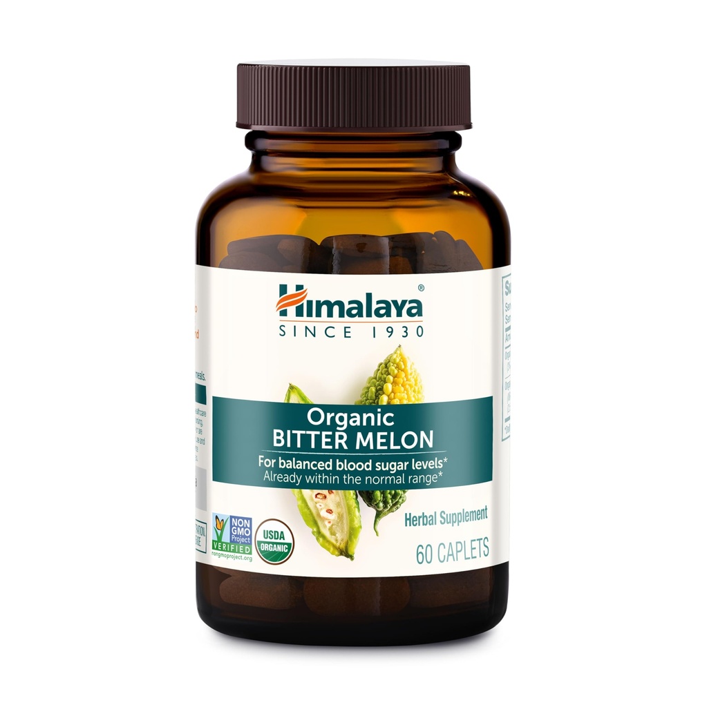 Hilaya Bitter Melon Organik - Herbal Metabolisme Dukungan - USDA Organik, Non-GMO, Vegan, Gluten Bebas, Addititif Bebas, 660 mg, 60 Caplets
