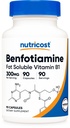 Nutricost Benfotiamine 300mg, 90 Kapsul - Gluten Free, Non- GMO, dan Vegetarian FriendFat Soluble Vitamin B1