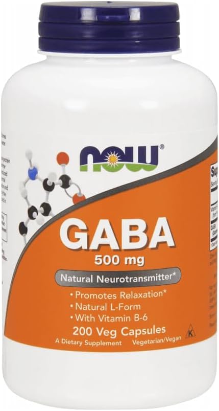 Sekarang makanan - GABA dengan Vitamin B6 500 mg. - 200 Vegetarian Capsules.