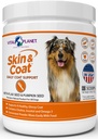 Planet Vital - Skin dan Coat Powder Suplemen untuk Anjing dengan Choline, Inositol, Labu, Flax dan Omega-3 OIIs untuk Mendukung Coat Heally Lembut dan untuk Seasonal Allergies - 60 Scoops, 111g, 3.92oz