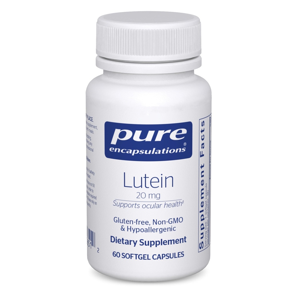 Encapsulasi Murni Lutein 20 mg 124; Dukungan Antioksidan hypoallergenik untuk Fungsi Visual sehat 124; 60 Softgel Capsules