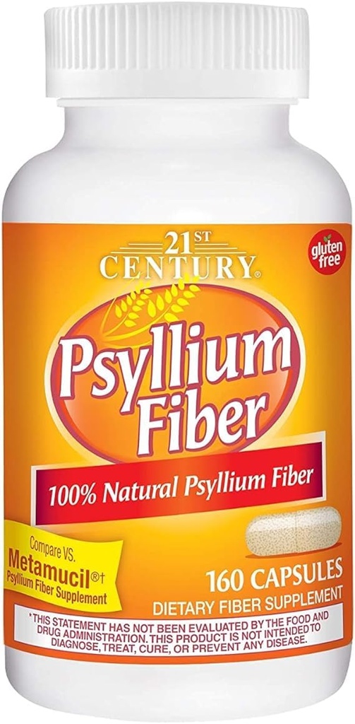 Abad 21, Psyllium Fiber, 160 Capsules - 2pc