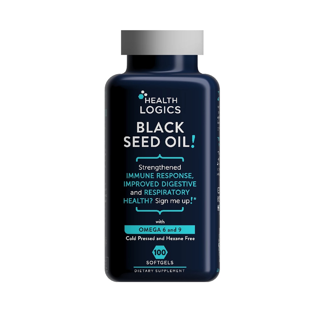Kesehatan Logics Minyak Benih Hitam, Dingin Menekan, Sumber Kaya Omega 6 & 9 Estiventy Acids, dari Nigella Sativa (100 Soft Gel Capsules)