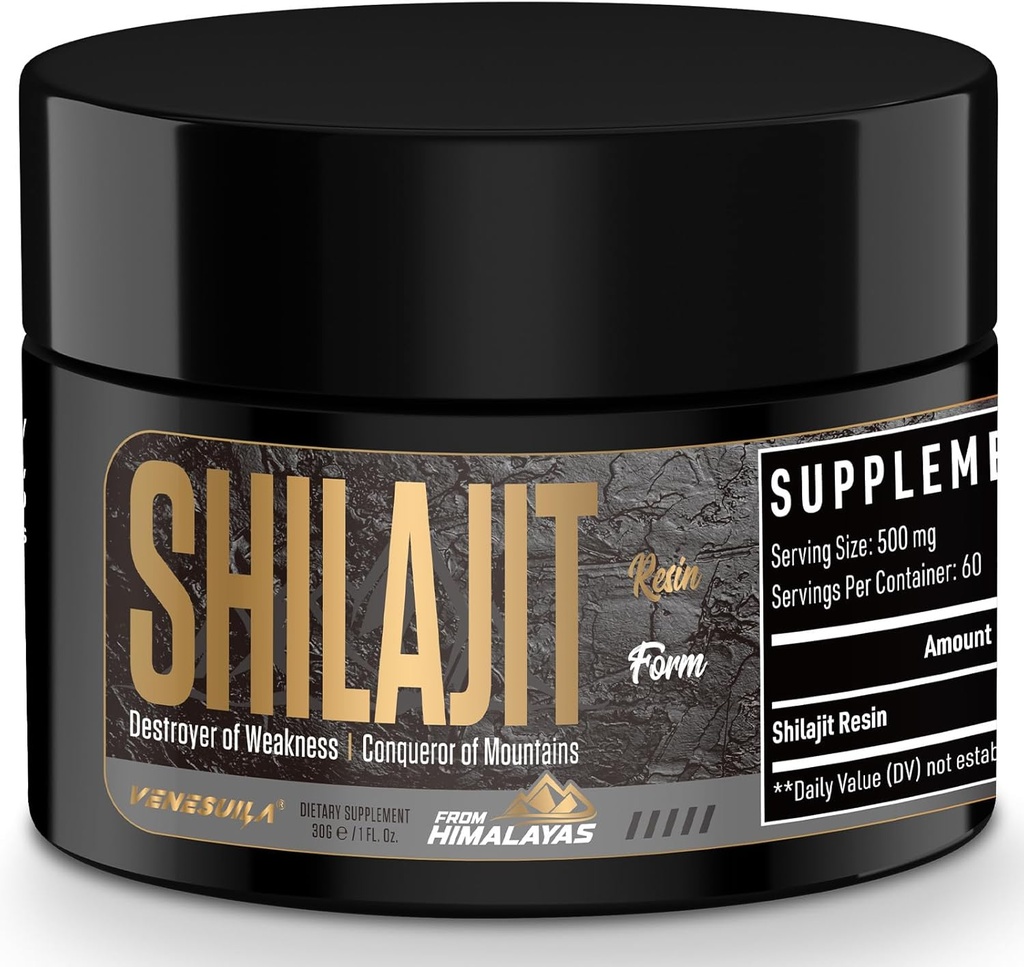 Shilajit Resin - Organic Shilajit Resin Third Party Test Rich in 85 + Trace Mineces, Gold Grade Himalaya Shiljait for Energy (1 Fl Oz (Pack of 1))