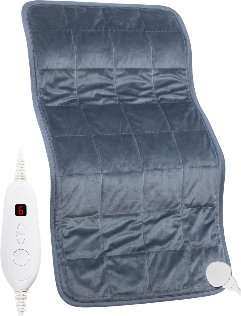 Weighted Heating Pad, 17 "x 33" XXXL Extract-Large Electric Heat Alage for Back Pain Relief w / 6 Heat Setting 2H Auto Shut- Off, w / 4.9lbs BPA-Free Beads for Cramps Neck Shoulder Arms Machine Washable