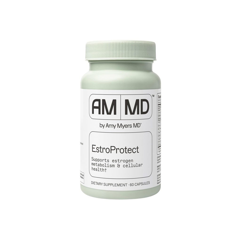 Amy Myers MD EstroProtection Supplement - Support Estrogen Balance & Hormone Health - DIM, Calcium- D- Glucarate, Brokoli Benih Ekstrak - 60 Kapsul