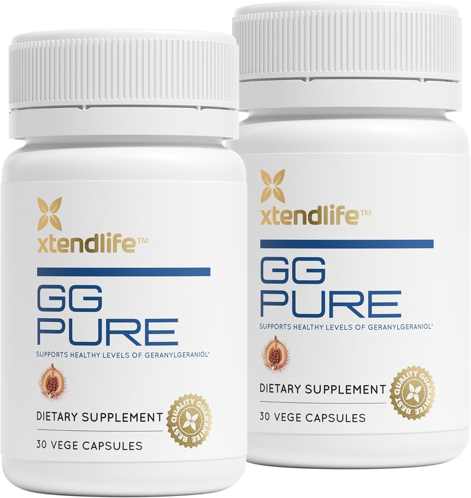 Xtendlife GG Pure Geranylgeraniol untuk CoQ10, Bone, Muscle & Heart Dukung - 150mg GG Gold dari Annatto Seeds - Saya berurusan dengan Statin Pengguna - 2 Bulan Supply (Paket 2)