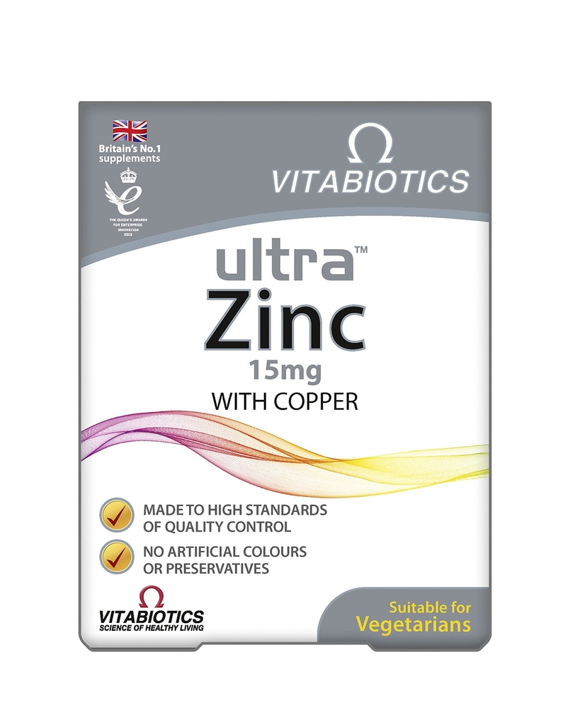 Vitabotik ultra zinc 15mg dengan Copper 60 tablet oleh Ultra
