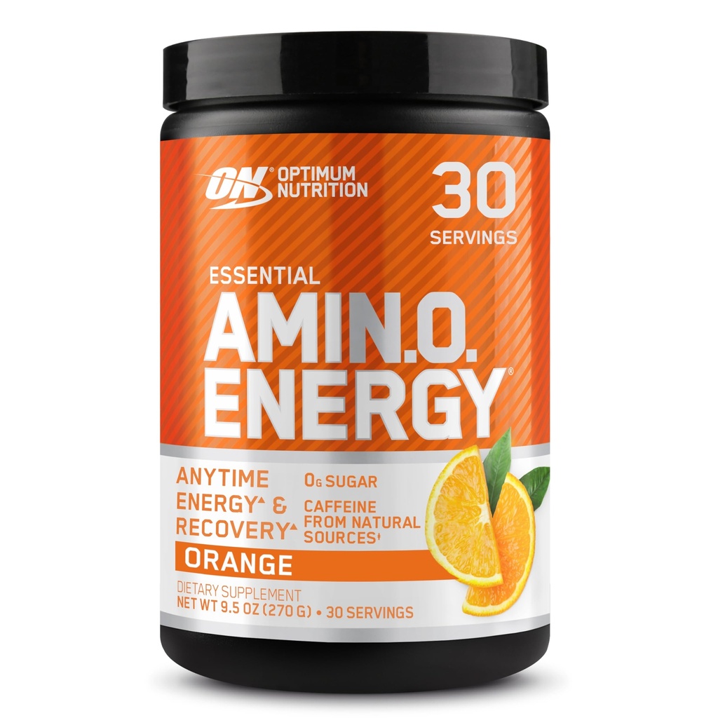 Optimum Nutrition Amino Energy - Pre Workout with Green Tea, BCAA, Acids, Keto Friendly, Green Coffee Extract, Energy Powder - Orange Cooler, 30 Servings (Packaging May Vary)