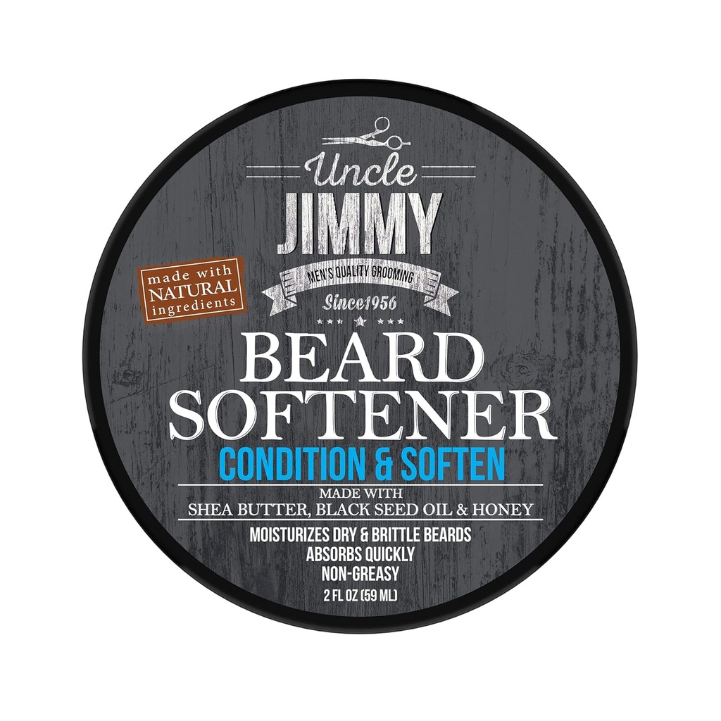 Paman Jimmy Beard Softtener, Conditioning Balm untuk Pria 124; Hydrates, Smooths, Adds Shine & Tames Flyaway Hair 124; Made With Shea Butter, Honey 2 Fl Oz
