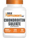 BulkSuplements.com Chondroitin Sulfate Kapsul - Suplemen Nutrisi, Chondroitin Sulfate 1000 mg - Gluten Bebas, 2 Kapsul per Serving, 120 Cacah (Paket 1)