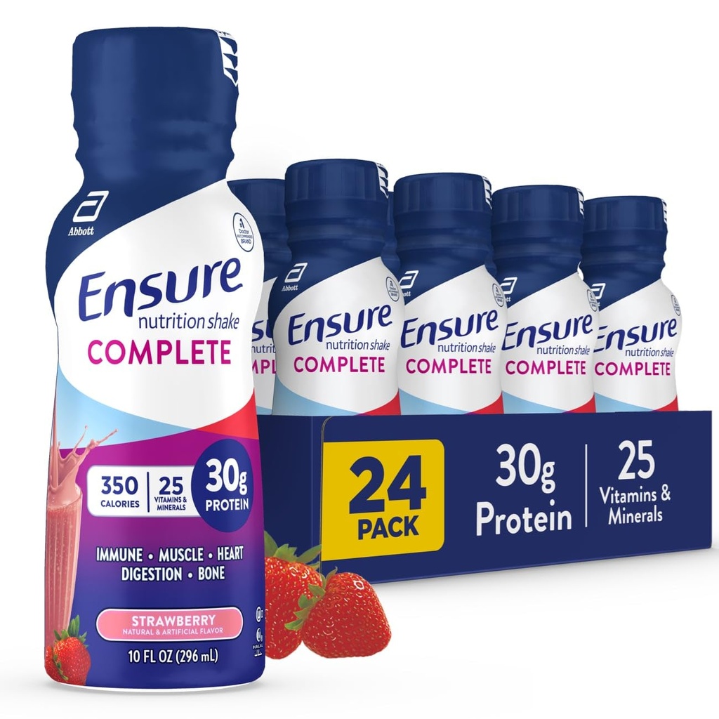 Pastikan Goyang Nutlete Komplete dengan 30g Protein, Nutrisi Kesehatan Imune, Chocolate dan Strawberry Flavors, Packs 24 (10 flyoz)