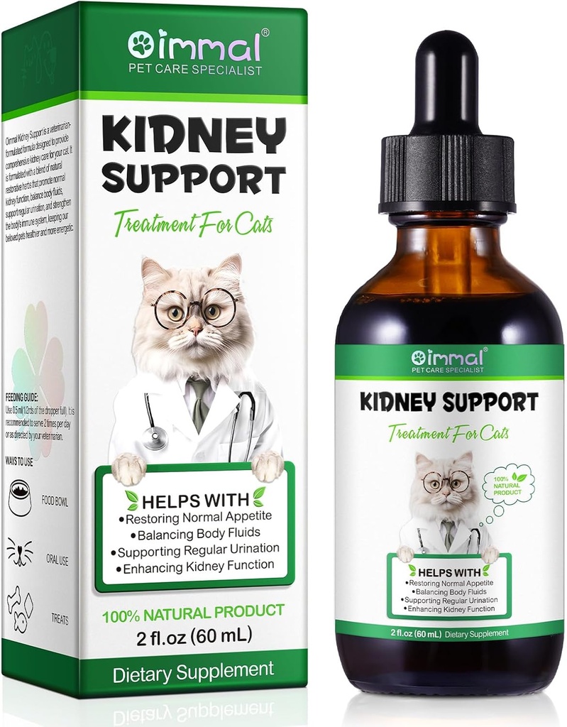 Dukungan ALIVO Hati untuk Kucing, Hati dan Kidney Dukungan untuk Kucing dengan Ekstrak Herbal Alam Membantu Keseimbangan Kucing & Ginjal Kesehatan, Persediaan Pet Herbal Alam untuk Kucing - 60 ml
