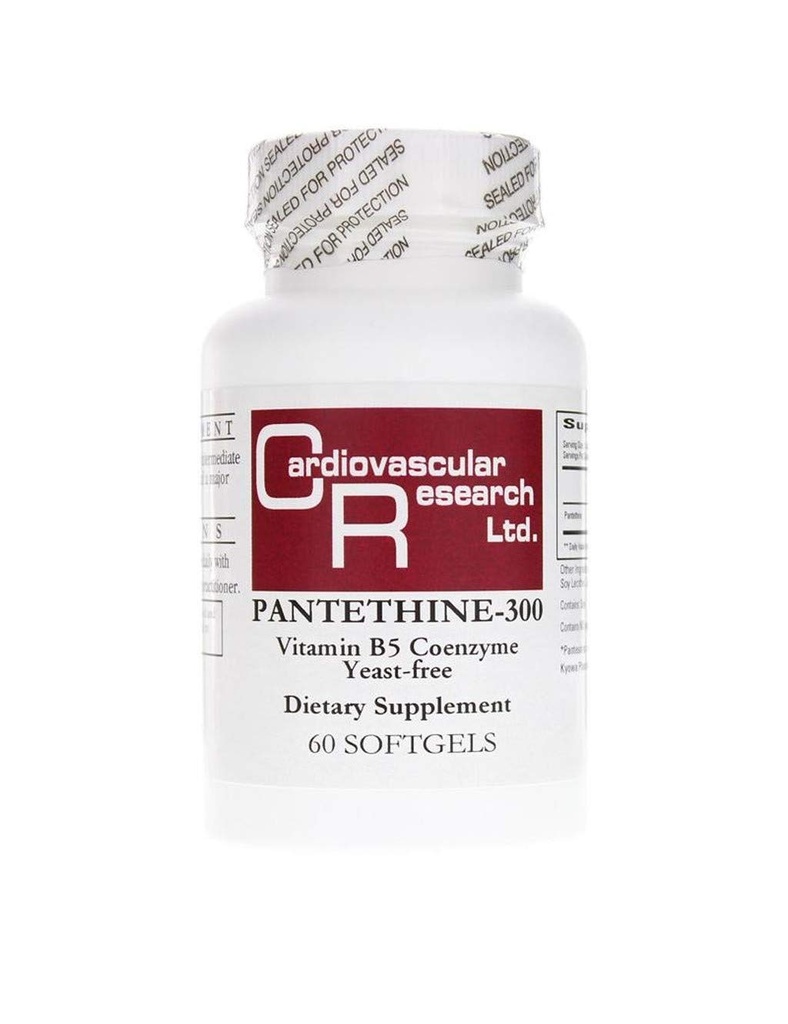 Kardiovaskular Research Pantethine- 300 Vitamin B5, White, 60 Count