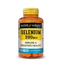 Mason Natural Selenium 200 mcg - Tambahan Antioksidant untuk Dukungan Imune & Prostate Health, Escate Mineral, 60 Tablet