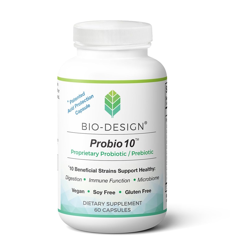 Probio10 - Probiotik Harian & Prebiotic Suplemen - 10 Milyar CFU, 10 Strain Benefy di Dibuble, Regularity, Immune Fungsi, dan Gut Health - 60 Acid- Resistant Csules