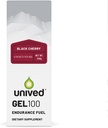 Unived Gel 100 - Vegan Energy Gel for Endurance Athletes Runners & Cycists - 100kcal - Black Cherry - Pack of 6