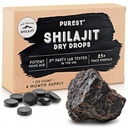 Himalaya Shilajit Dry Drops murni, 100% Pure Natural Shilajit, Tingkat A, Max Potency 85 + Clean Trace Minetest & Fulvic Acid for Energy, Metabolisme & Ammune Support Supplemen untuk Pria & Women (120 tab)