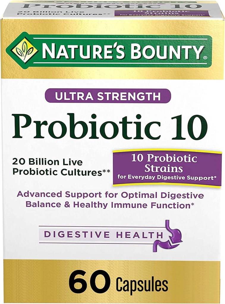 Probilisasi oleh Nature 's Nature' s Nature 's Nace, Kekuatan Ultra Probiotic 10, Immune Health & Digetical Keseimbangan, 60 Kapsul