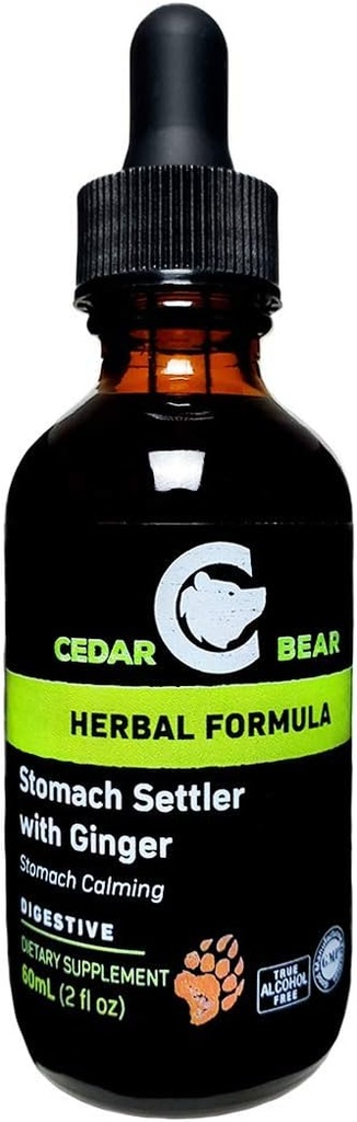 Cedar Bear Hodach Settler dengan Ginger a Liquid Herbal Supplement That Helling Calm a Mild Upset Stomach 2 Fl Oz
