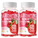 Glucosamin Chondroitin Gummies dengan MSM & Elderberry Extra Strength - Dukungan Bersama, Suplai Dukungan Imune Antioksidan untuk Dewasa, Pria & Perempuan. 120 Strawberry Gummies